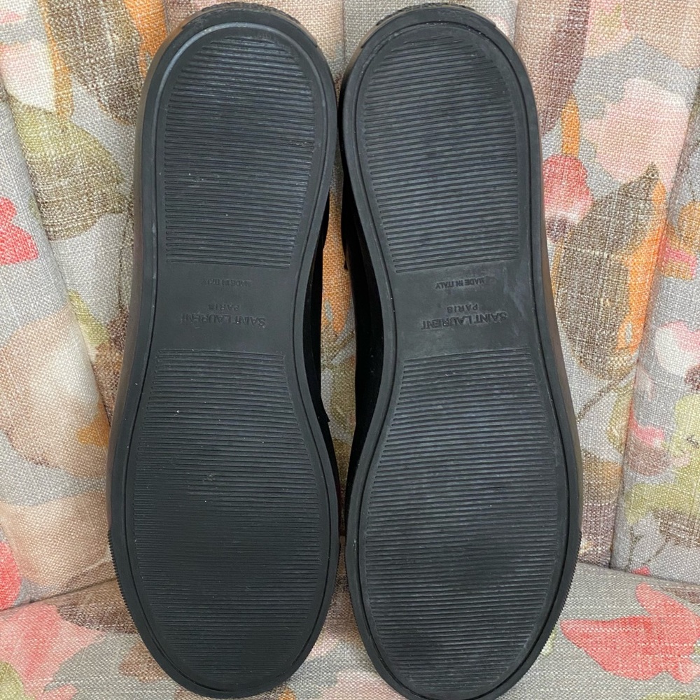 Saint Laurent Mens Andy Shoe Leather Size 12 Black EUC Retail $790.00 - Picture 7 of 13